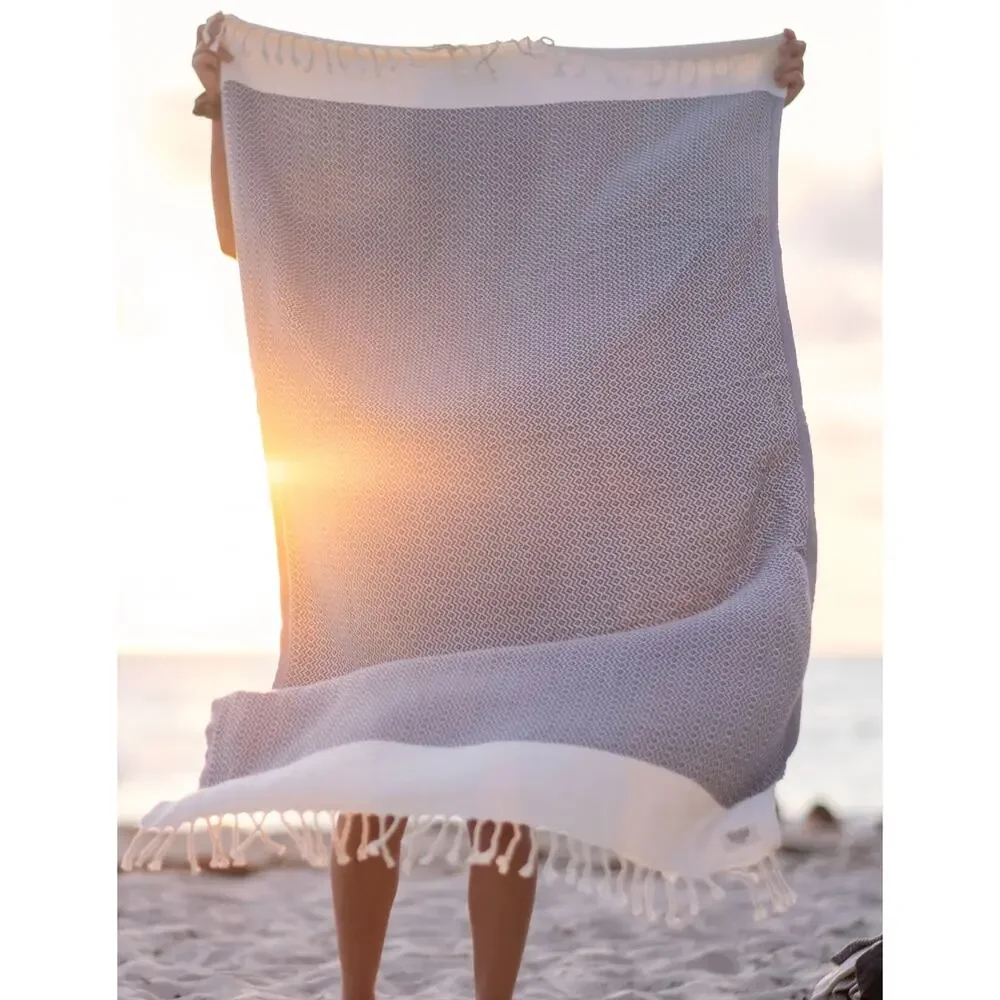 Teema Grey Zion Organic Cotton Turkish Towel Bath Sheet Blanket 70